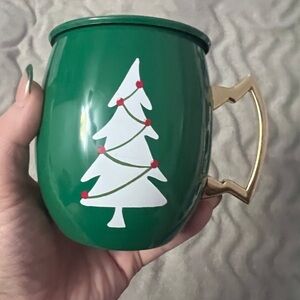 T.J.Maxx Green and Gold Holiday Decor Mug